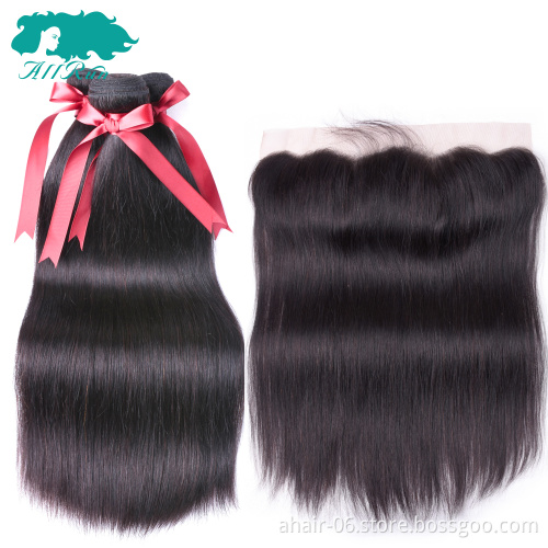 Cheap brazilian remy human hair frontal lace closure with bundles